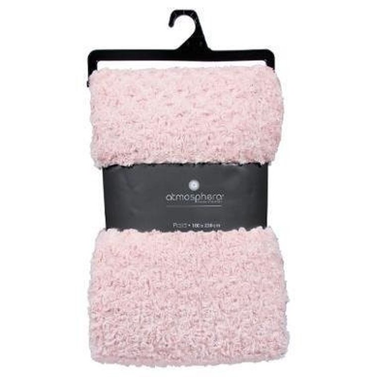 Atmosphera, narzuta na łóżko, bouclee, 180-230 cm, różowa