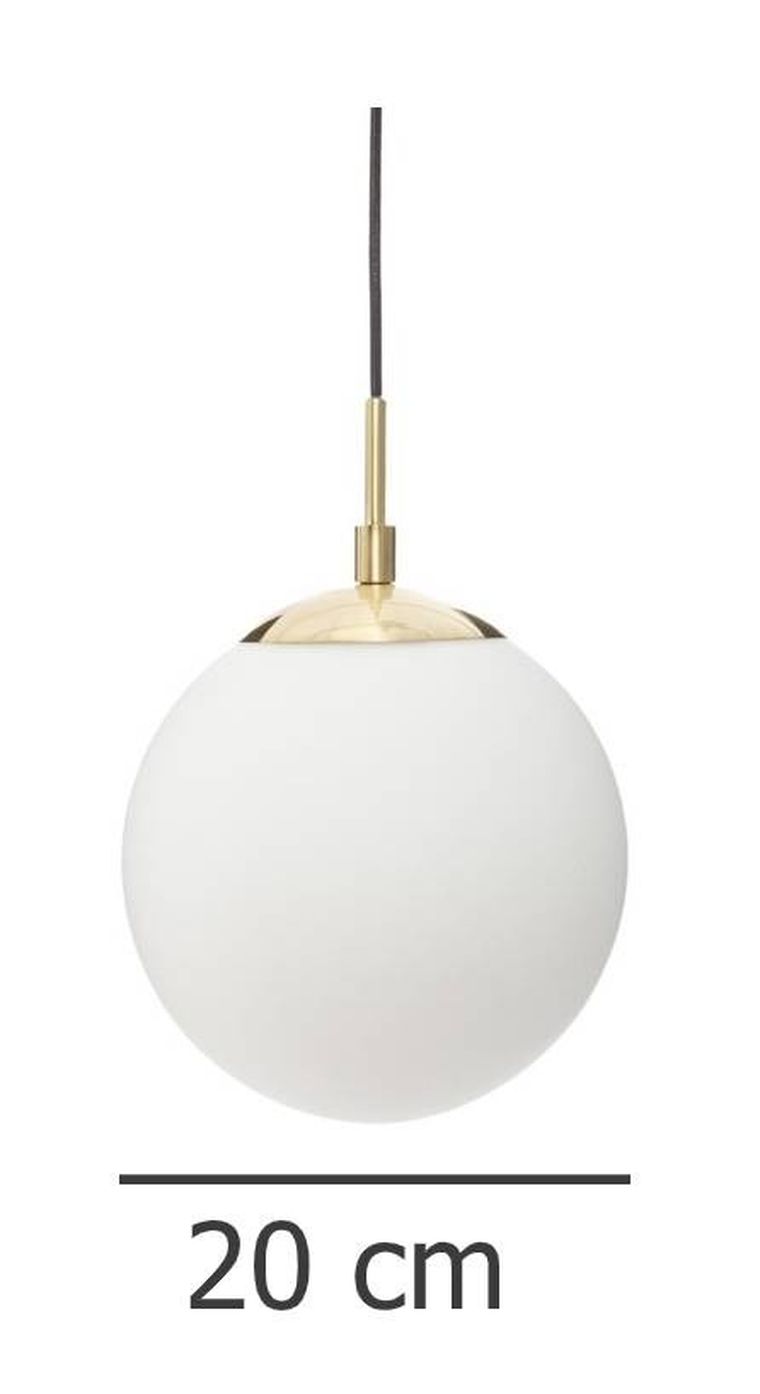 Atmosphera, okrągła lampa wisząca, Dris, biała kula, Ø 20 cm