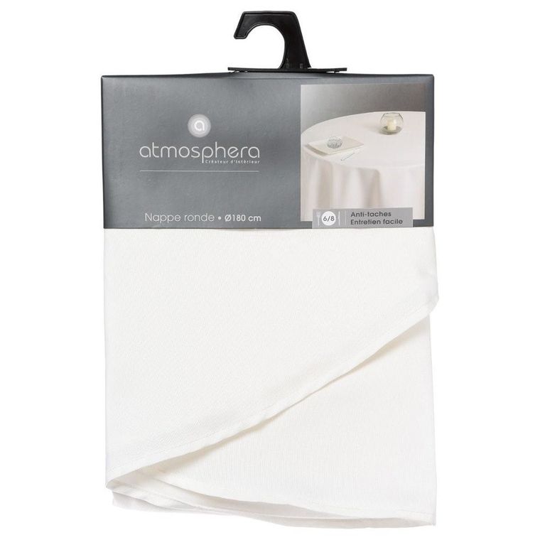 Atmosphera, plamoodporny obrus okrągły, kość słoniowa, Ø 180 cm