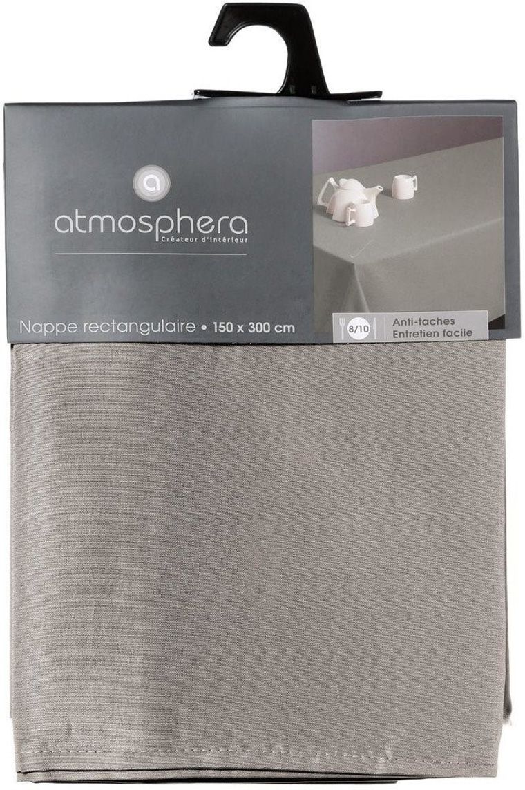 Atmosphera, plamoodporny obrus prostokątny, beżowy, 300-150 cm