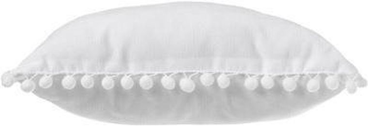 Atmosphera, poduszka dekoracyjna, Pompons, 40-40 cm, biała