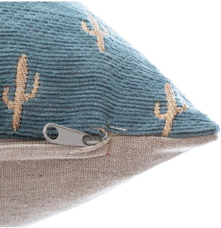 Atmosphera, poszewka dekoracyjna w kaktusy, 40-40 cm, niebieska