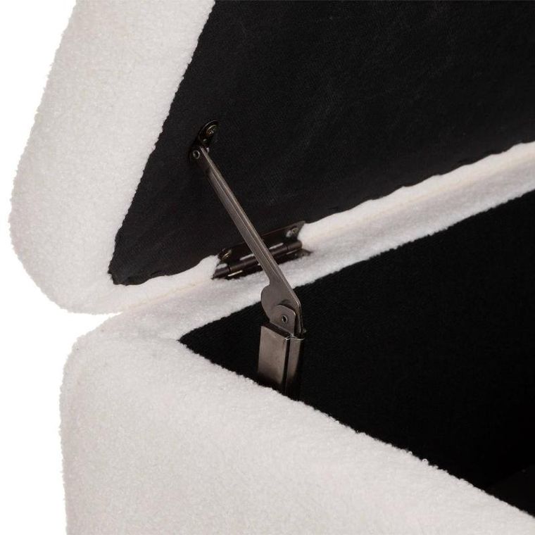 Atmosphera, pufa ze schowkiem, tapicerowana z efektem boucle, 100-40-48.5 cm