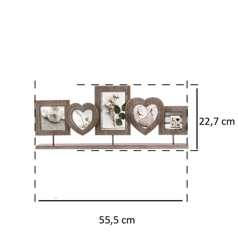 Atmosphera, ramka z drewna na pięć zdjęć
