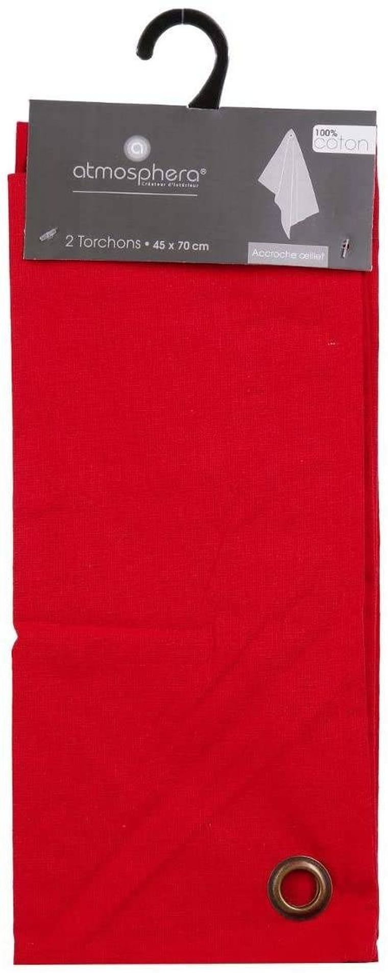Atmosphera, ściereczki kuchenne z bawełny, 2 szt., czerwone