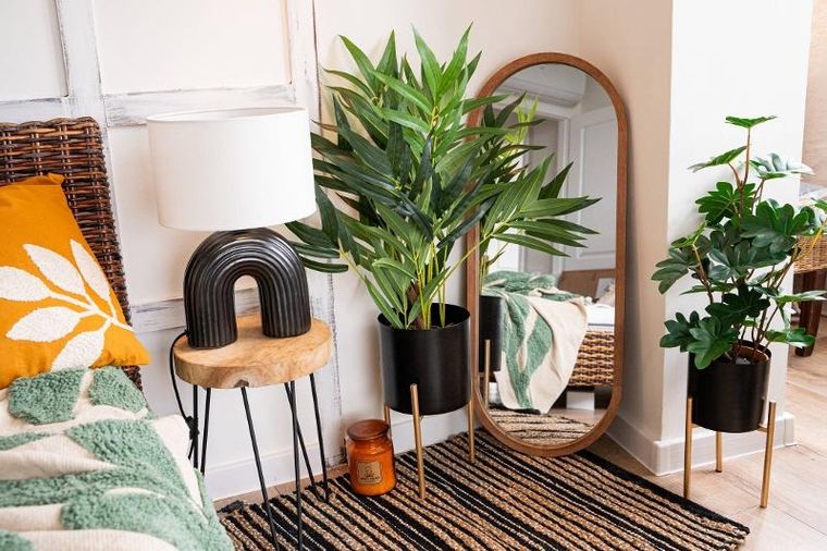 Atmosphera, sztuczna palma jak żywa w doniczce z plecionki, wys. 80 cm