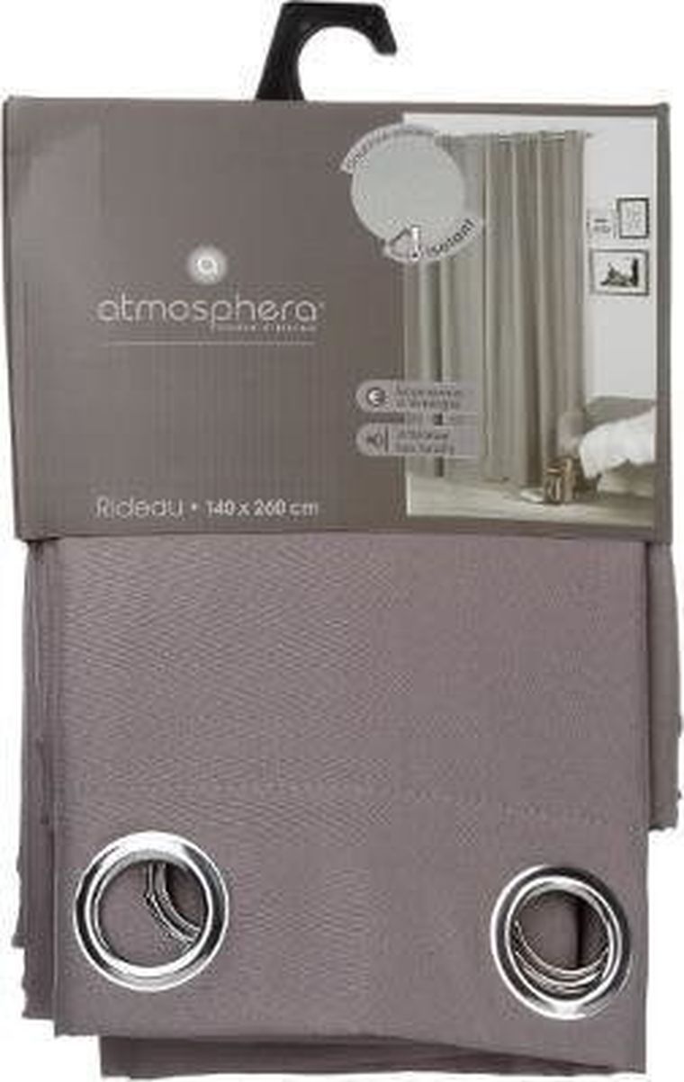 Atmosphera, zasłona termiczna, zaciemniająca, szara, 140-260 cm