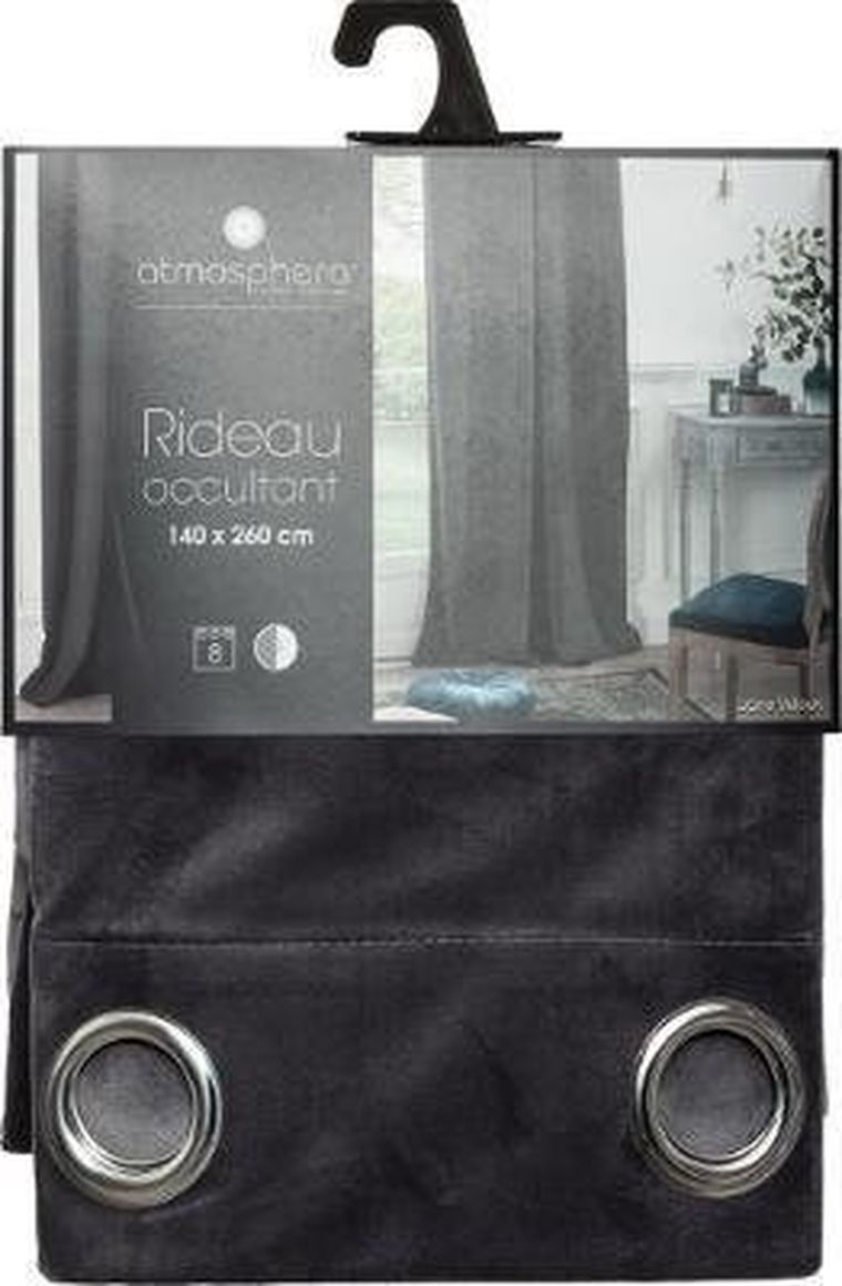 Atmosphera, zasłona zaciemniająca, na przelotkach, 140-260 cm, czarna
