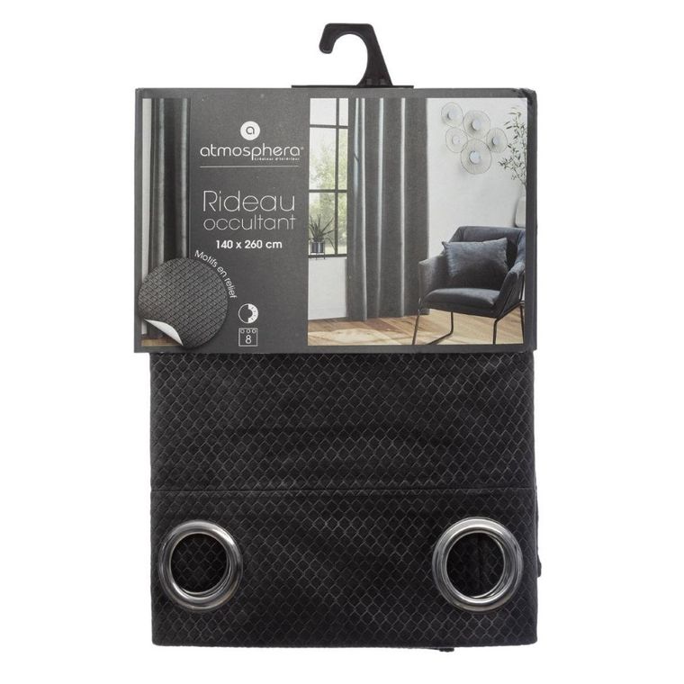 Atmosphera, zasłona zaciemniająca, Otto, 140-260 cm, antracyt
