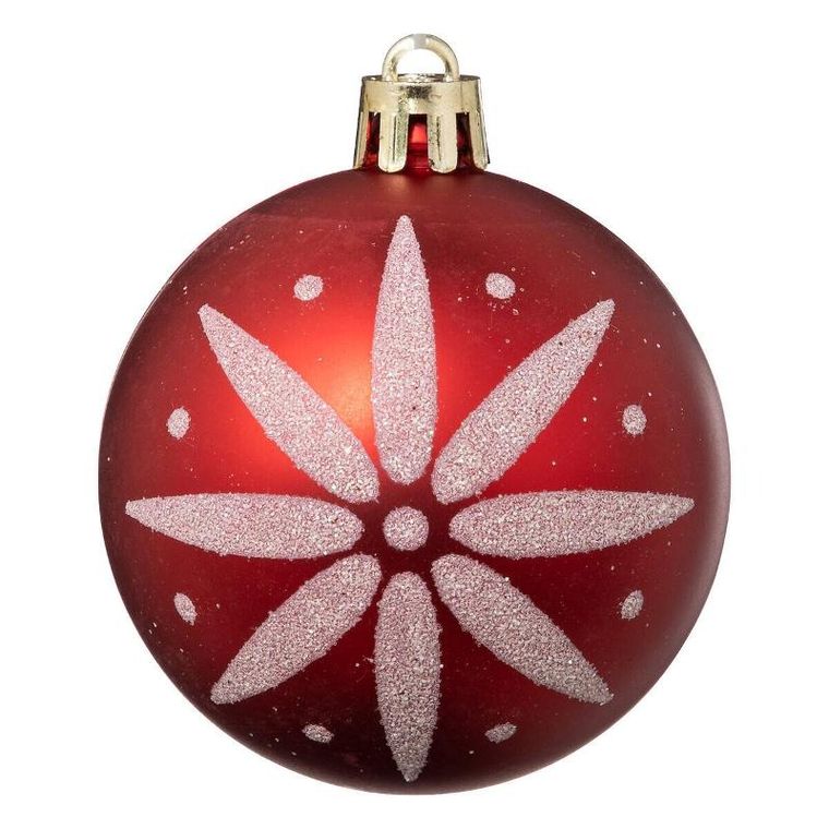 Atmosphera, zestaw bombek w brokatowe wzory, 6 cm