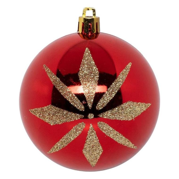 Atmosphera, zestaw bombek ze złotymi zdobieniami, 8 cm