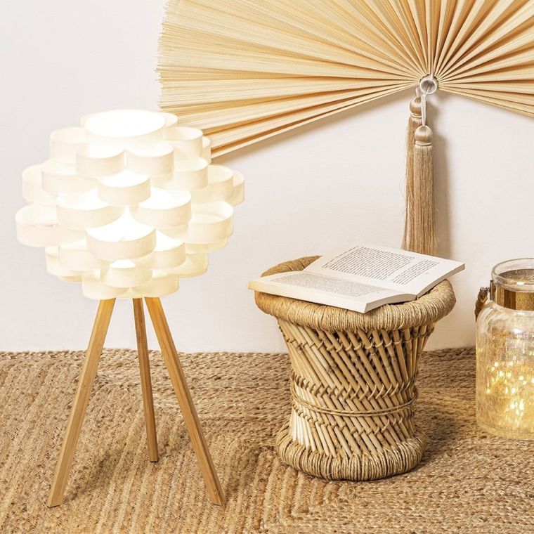 Atmosphera, zestaw stolików, z juty i bambusa, 2 szt.