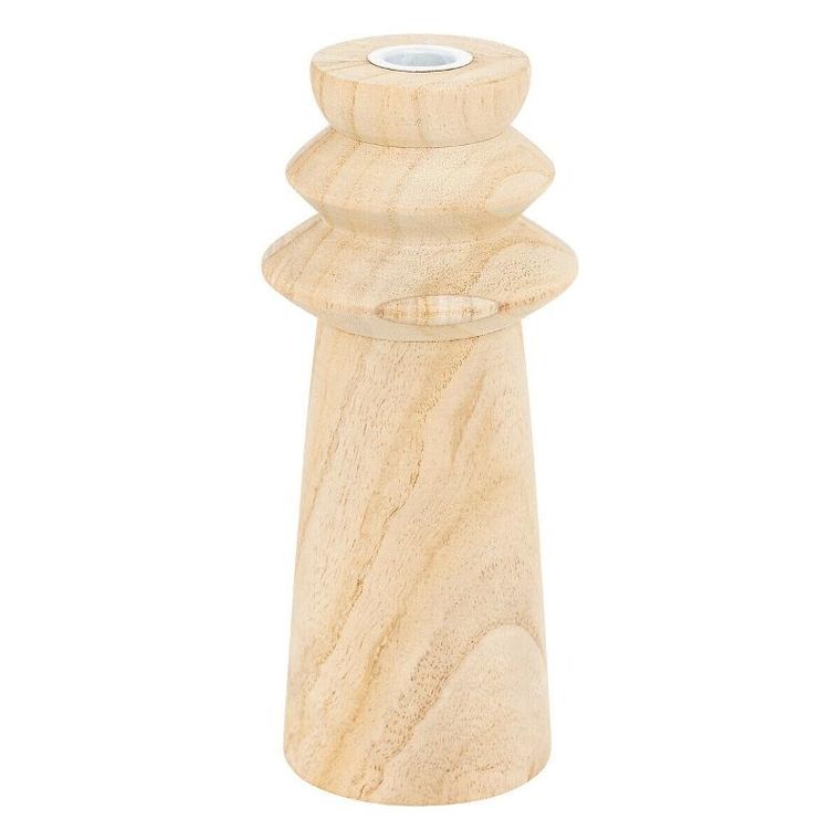 Atmosphera, zestaw świeczników z drewna, Uma, 2 szt.
