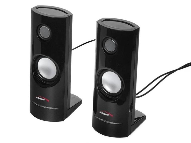 Audiocore, AC860 2.0, zestaw głośników komputerowych, czarny