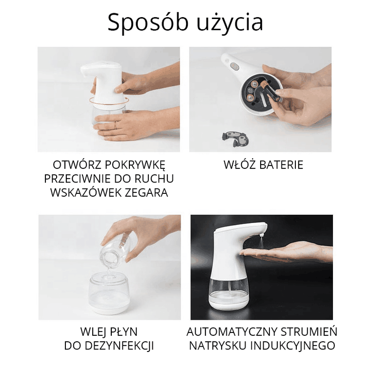 Automatyczny dozownik łazienkowy, bezdotykowy