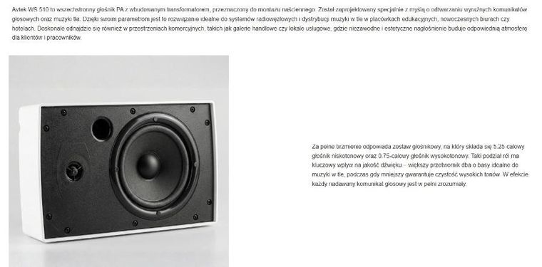 Avtek, głośnik naścienny, WS 510