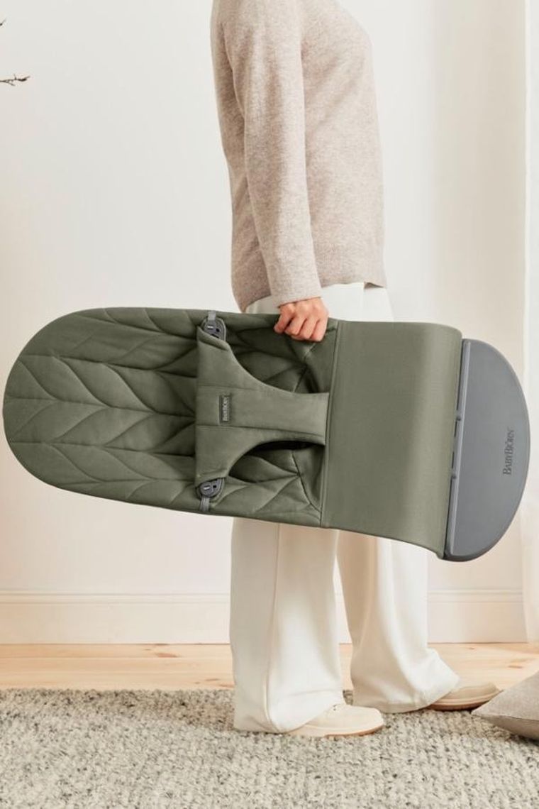 BabyBjörn, Bliss Woven, Petal Quilt, leżaczek, ciemnozielony