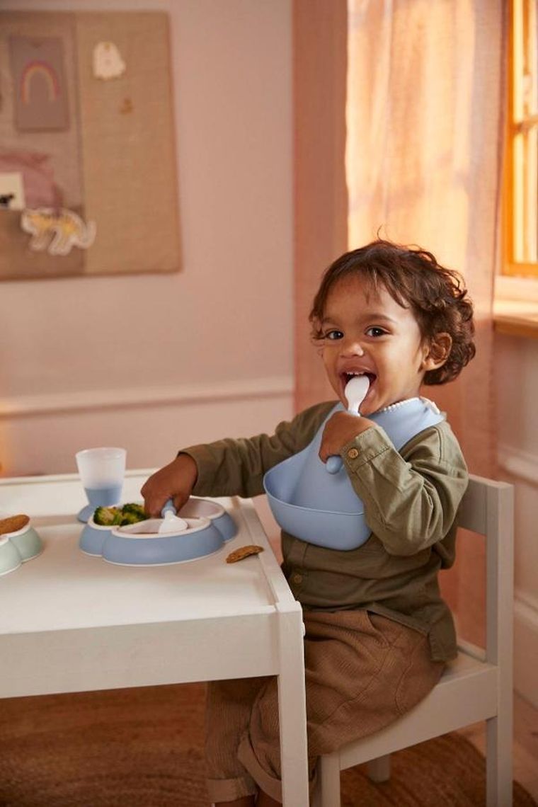 BabyBjörn, Dinnerware, zestaw obiadowy, Powder Blue, 8 szt.