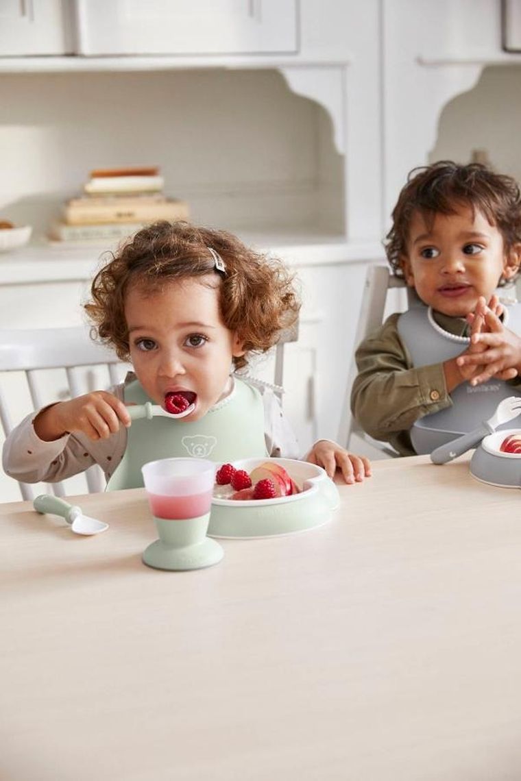 BabyBjörn, Dinnerware, zestaw obiadowy, Powder Green, 8 szt.