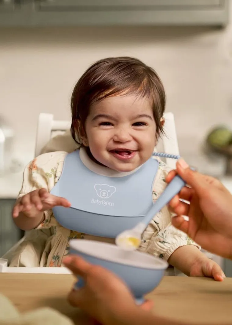 BabyBjörn, zestaw do karmienia, Powder Blue, 3 szt.