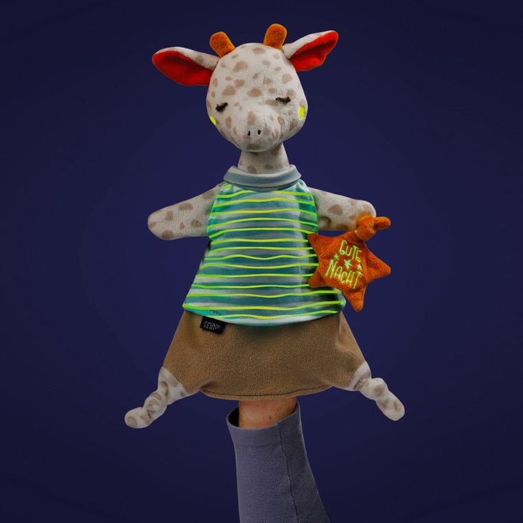 BabyFehn, Żyrafa, Dobranoc, pacynka, świecąca w ciemności