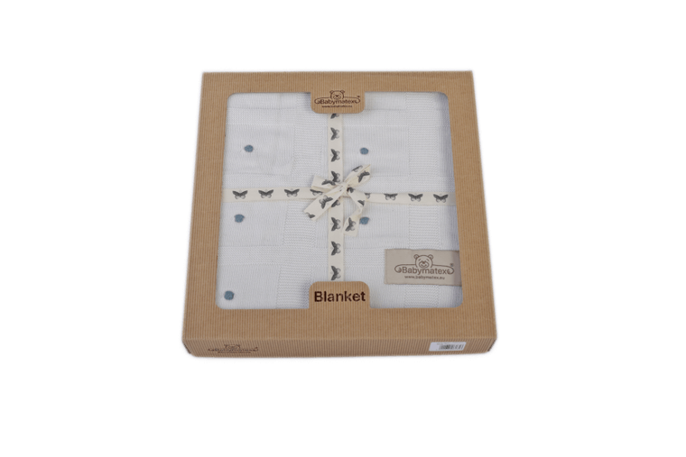 BabyMatex, Accent, koc bambusowy, biały, 80-100 cm