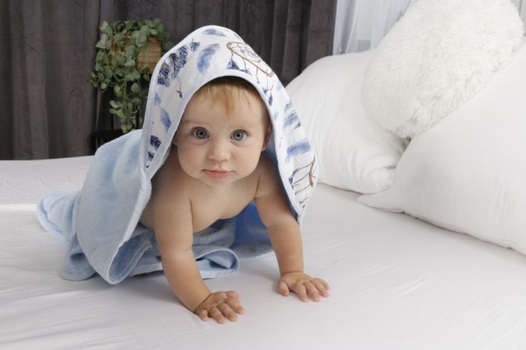 BabyMatex, Bamboo Design, Łapacze Snów, okrycie kąpielowe, niebieskie, 100-100 cm