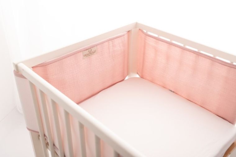 BabyMatex, Bump Air Muslin, ochraniacz do łóżeczka, różowy, 180-30cm