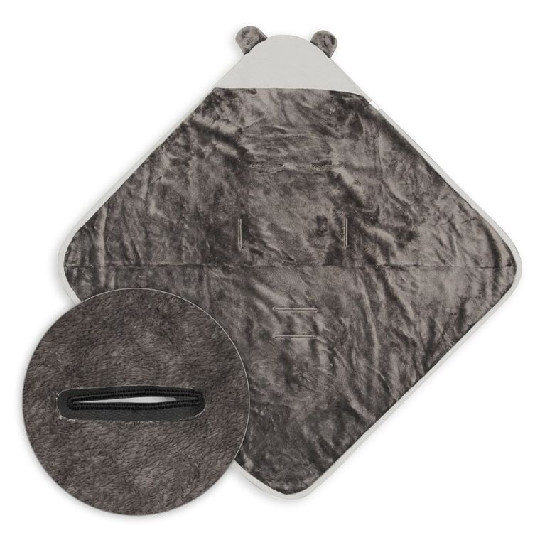 BabyMatex, kocyk z kapturkiem, koala muślin, grafitowy, 95-95 cm