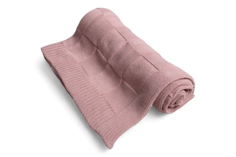 Babymatex, Kwadraty, kocyk bawełniany, różowy, 80-100 cm