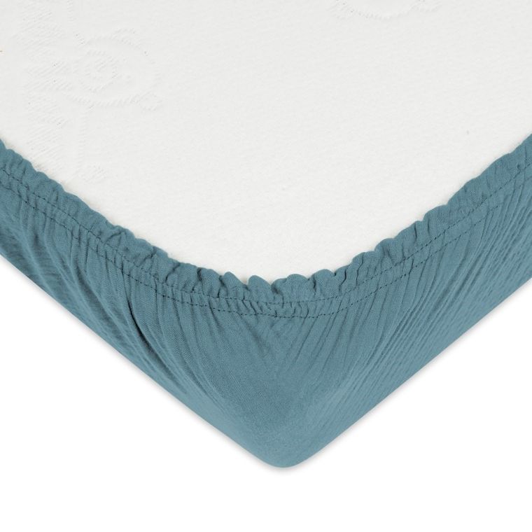 BabyMatex, prześcieradło muślinowe z gumą, morskie, 60-120 cm