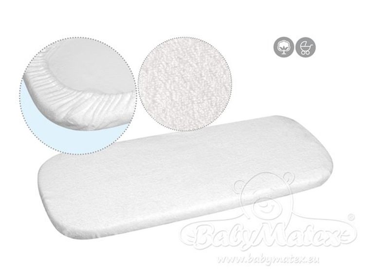 BabyMatex, prześcieradło nieprzemakalne, frotte, białe, 40-90 cm