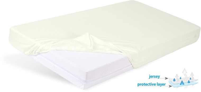 BabyMatex, prześcieradło nieprzemakalne, jersey, kremowe, 70-140 cm