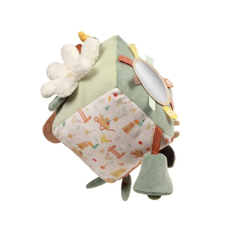 BabyOno, Cow Bingo, kostka sensoryczna, miękka zawieszka