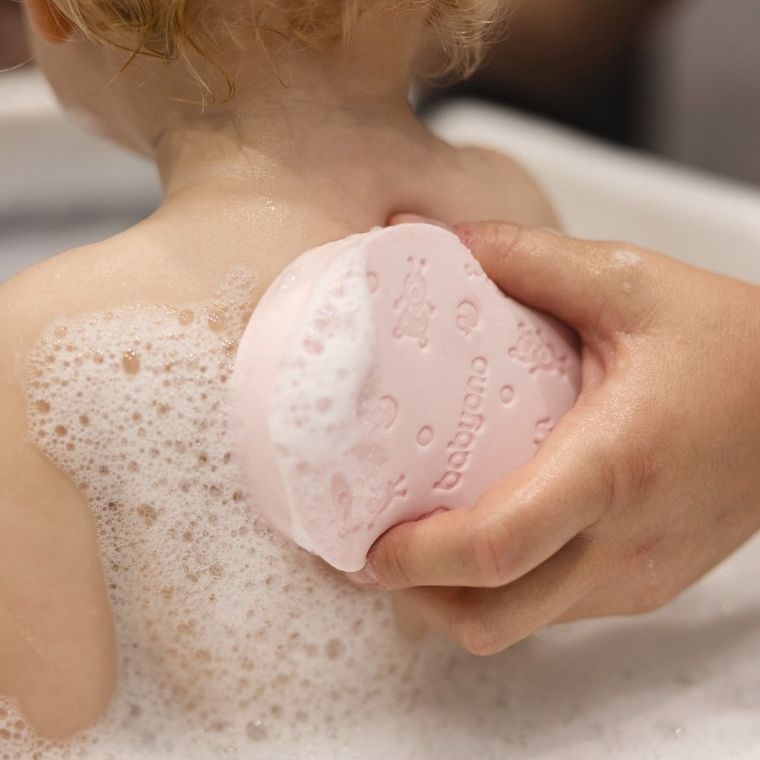 BabyOno, gąbka kąpielowa dla dzieci i niemowląt, różowa