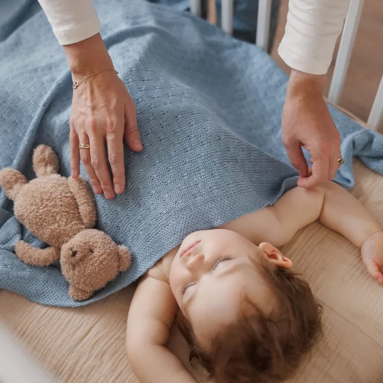 BabyOno, kocyk bambusowy, niebieski, 75-100 cm