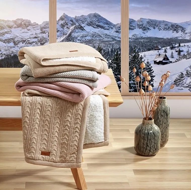 BabyOno, kocyk bawełniany z ociepleniem, beżowy, 75-100 cm