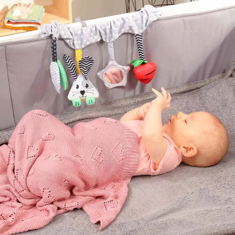 BabyOno, kocyk dzianinowy, bambusowy, różowy