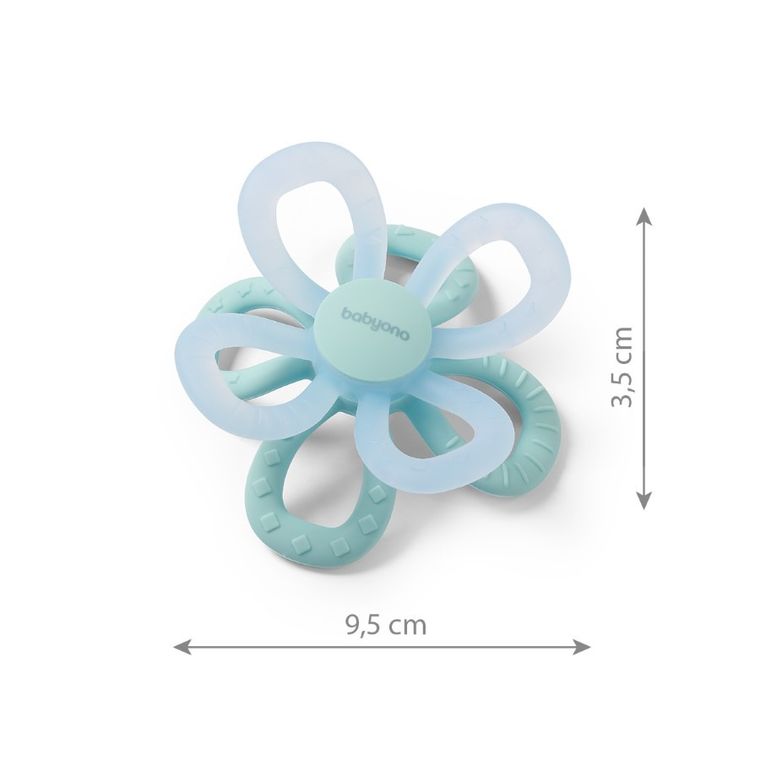 BabyOno, Kwiatek, gryzak silikonowy, niebieski