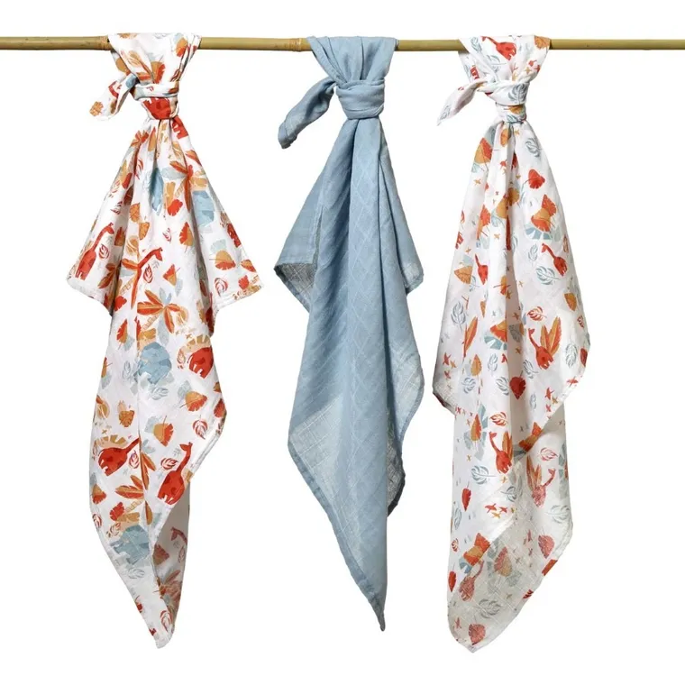 BabyOno, pieluszka muślinowa, szara, 70-70 cm, 3 szt.