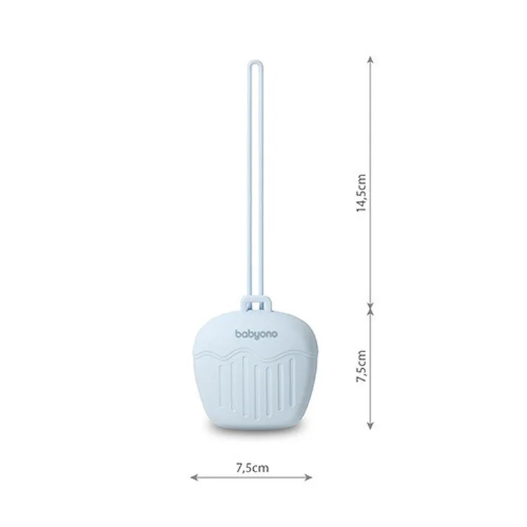 BabyOno, silikonowy pojemnik na smoczek, niebieski