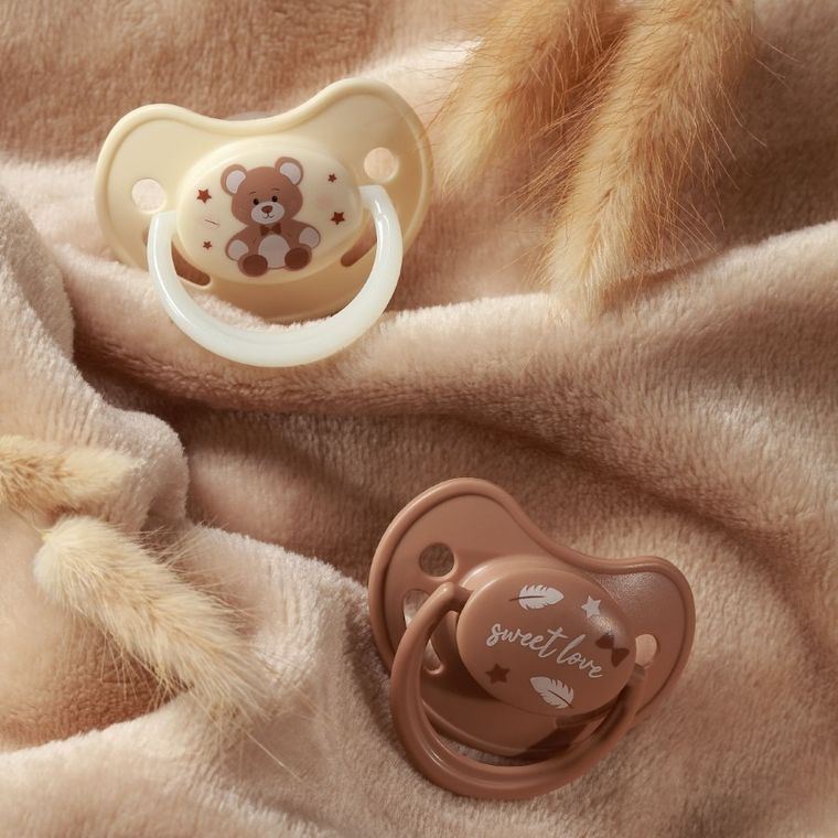 BabyOno, smoczki anatomiczne, silikonowe, 0-6 m