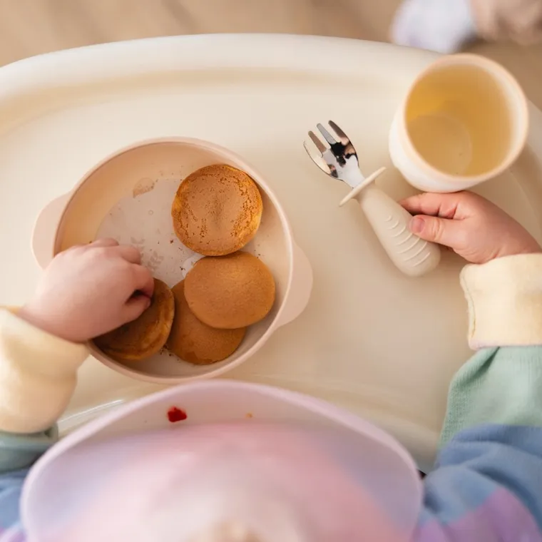 BabyOno, sztućce dla dzieci, stal nierdzewna, beżowy