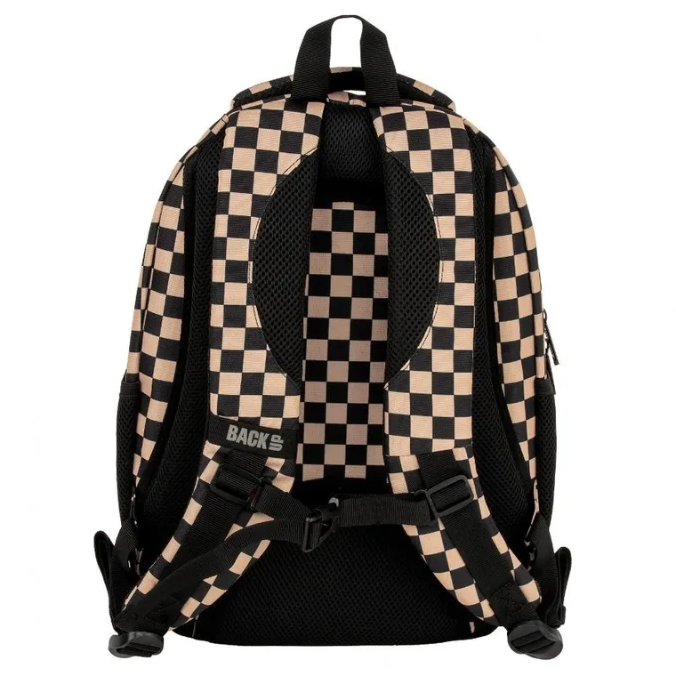 BackUp, plecak szkolny, 3-komorowy, Szachownica beż