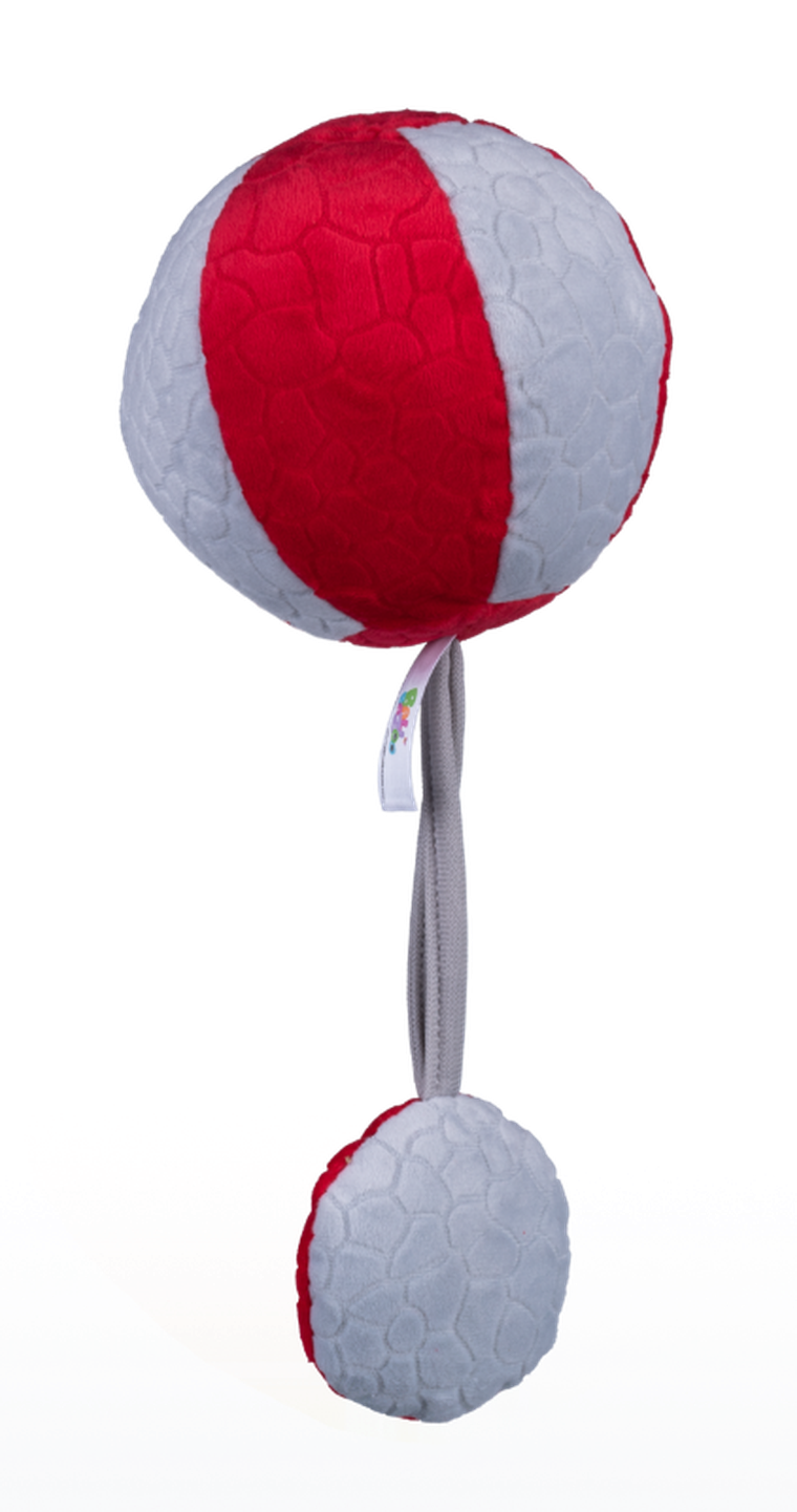 Balibazoo, piłka czerwono-szara, zabawka niemowlęca