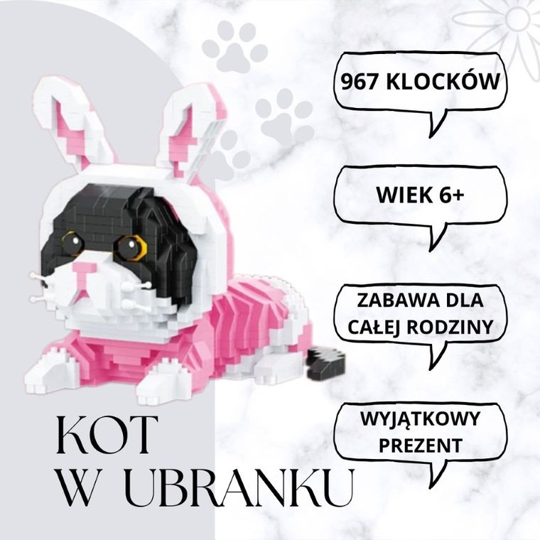 Balody, Kot w ubranku, klocki konstrukcyjne, 967 elementów