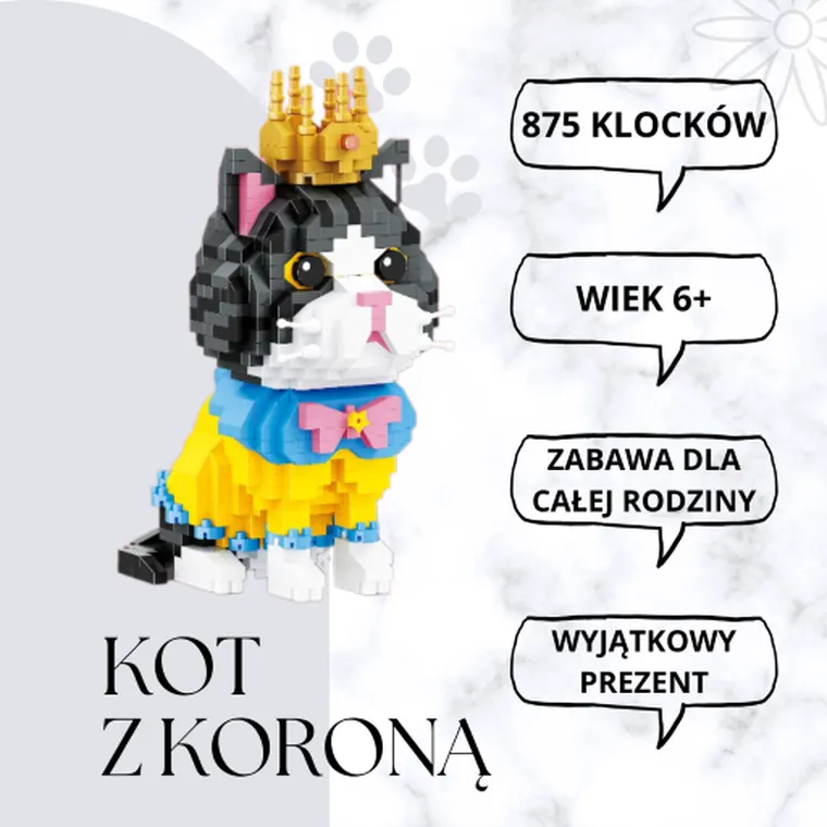 Balody, Kot z koroną, klocki konstrukcyjne, 875 elementów