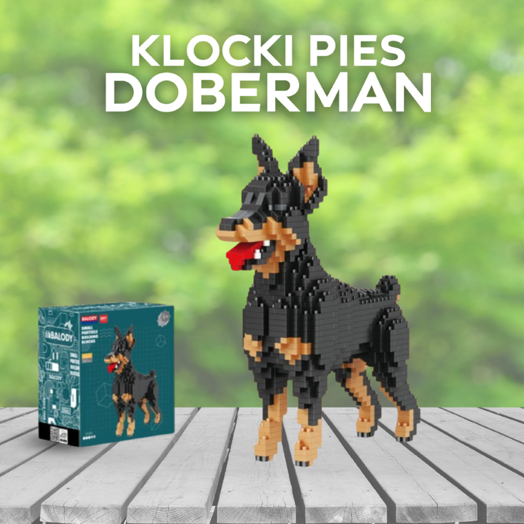 Balody, Pies Doberman mały, klocki konstrukcyjne, 957 elementów