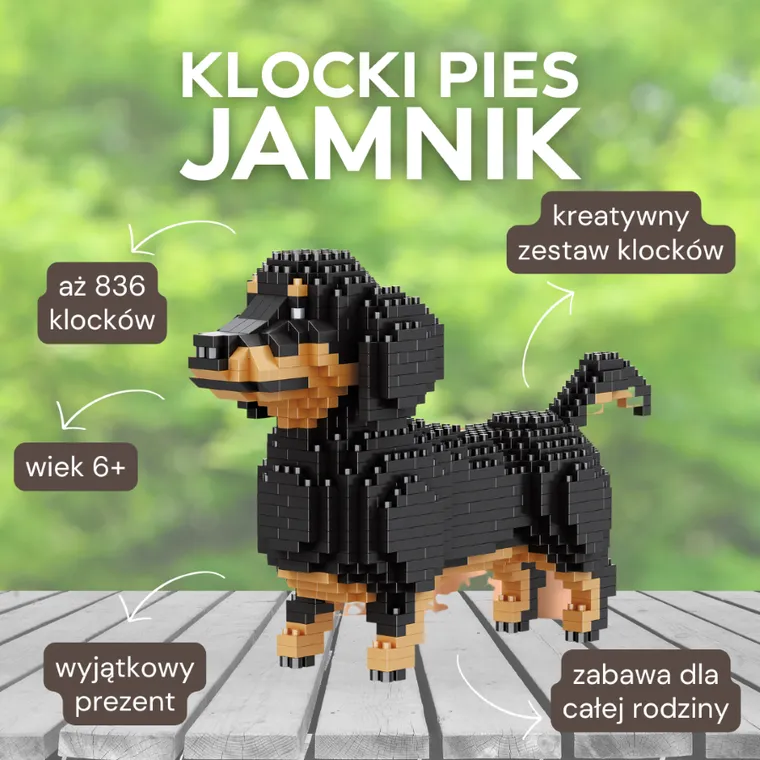 Balody, Pies Jamnik mały, klocki konstrukcyjne, 836 elementów