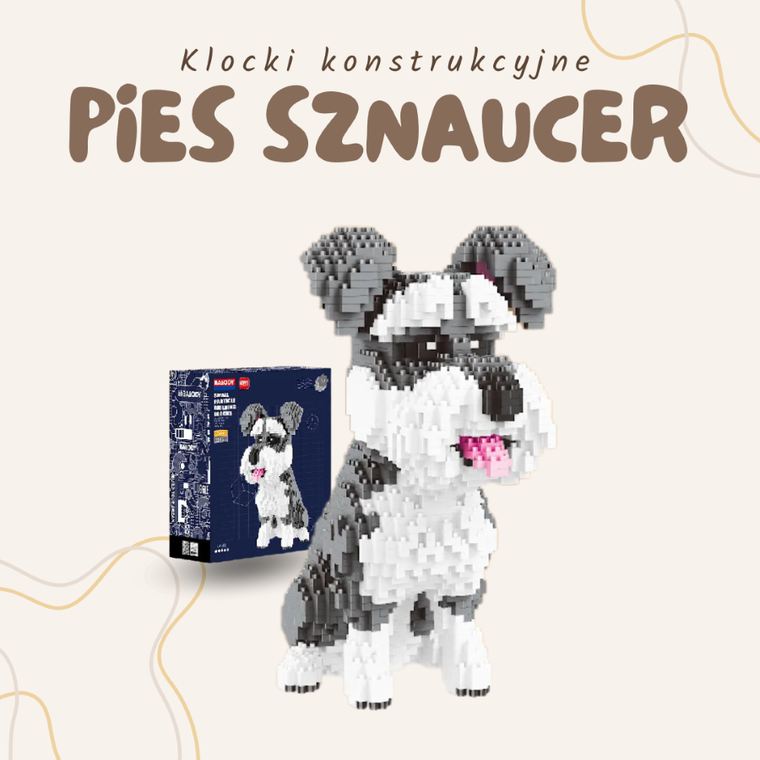 Balody, Pies Sznaucer duży, klocki konstrukcyjne, 2100 elementów